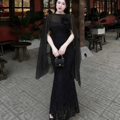 Đầm thiết kế ren 2 dây body kèm choàng