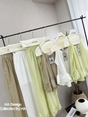 Set kiểu áo 2 dây tầng xoè quần dài ống bèo