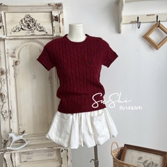 Áo len tay cộc thừng ngựa túi