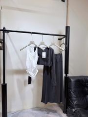 Set áo 2 dây nhúng ngực khoác ngoài kèm chân váy dài