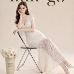 Đầm thiết kế cổ V xoắn  ngực body dáng dài