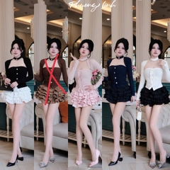 Set áo body tay dài + cv ngắn tầng