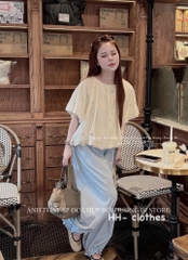 Set áo hoa nhí kèm quần suông bo ống