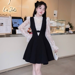 Đầm thiết kế phối ren cao cấp xoè tiểu thư