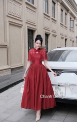 Đầm đi tiệc ren kèm khoác cao cấp