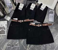 JVN2 quần váy đen trơn lai cuốn 922