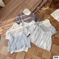 Áo kiểu kèm áo 2 dây khoác ngoài