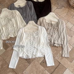 Áo kiểu set khoác áo dây chấm bi