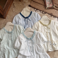 Áo somi kiểu babydoll cổ bèo