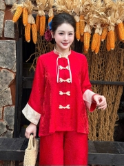 Đồ lam lụa gấm cổ trụ nút nơ kiểu