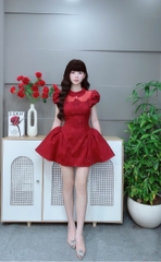 Đầm cổ sen 3 nơ ngắn ls 42760