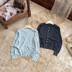 Áo khoác len kiểu hoạ tiết hoa nhí