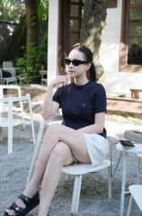 Áo len tay cộc thừng ngựa túi