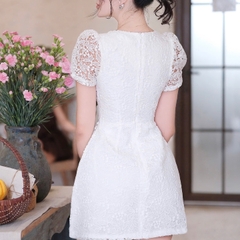 Đầm dáng ngắn chữ A cổ V tim tay ngắn sang chảnh dáng ngắn đi tiệc