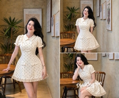 Đầm yếm somi cổ bèo liền đính nơ