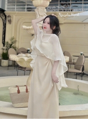 Đầm dây kèm choàng lụa