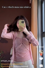 Áo kiểu 2 dây nhún ngực kèm khoác ngoài