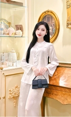 Đồ lam thiên hoa lụa tằm ánh kim