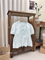 Áo kiểu babydoll cổ ren hoạ tiết trái tim