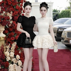Đầm thiết kế lưới ren xoè phồng