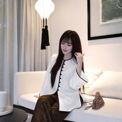 Đồ lam tơ tằm viền màu