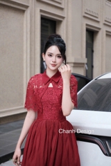 Đầm đi tiệc ren kèm khoác cao cấp