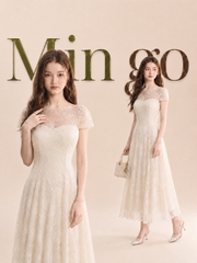 Đầm thiết kế hở lưng ren dáng dài