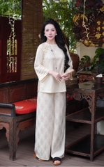 Đồ lam lụa nút chéo tay lỡ