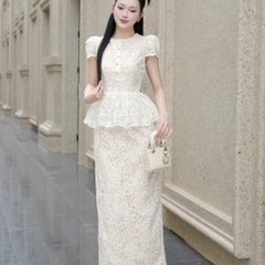Đầm thiết kế peplum ôm ren body sanh chảnh