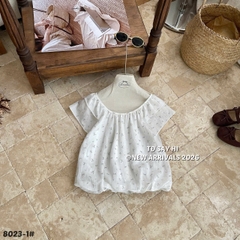 Áo kiểu babydoll hoa nhí bèo tay