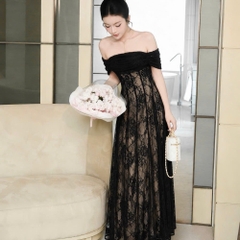 Đầm thiết kế trễ vai ren dáng dài