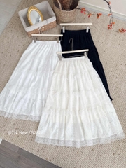 Chân váy maxi mới ren hoa