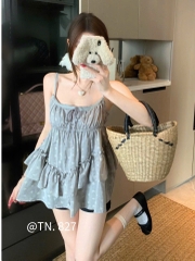 Áo kiểu hoa nhí 2 dây dáng babydoll