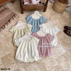 Áo kiểu babydoll hoa nhí bèo tay