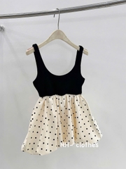 Áo kiểu 2 dây babydoll chấm bi