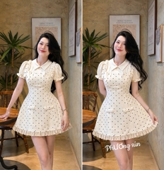 Đầm yếm somi cổ bèo liền đính nơ