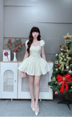 Đầm nơ ngực xếp li nhỏ ls 38160