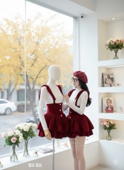 Đầm set dạ yếm chân váy