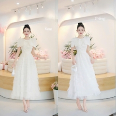 Đầm thiết kế sang trọng ren chân choàng nữ hoàng