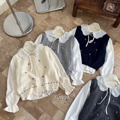 Áo len set ghile nấm cổ bèo