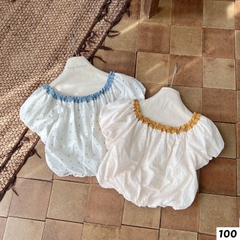 Áo kiểu trễ vai babydoll phối bèo