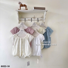Áo kiểu babydoll hoa nhí bèo tay