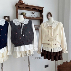 Áo len set ghile nấm cổ bèo