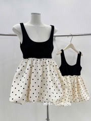 Áo kiểu 2 dây babydoll chấm bi