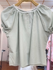 Áo kiểu babydoll bo tay ren cổ