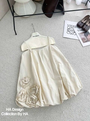 Đầm bí 2 dây hoa dưới lai