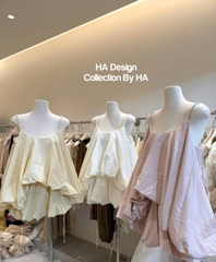 Set áo 2 dây thắt bím kèm quần bí