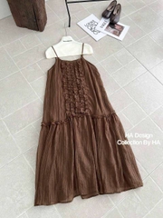 Đầm 2 dây bèo trước ngực dáng dài
