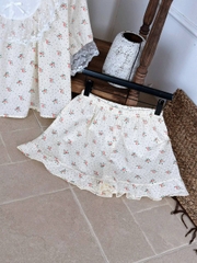 Set áo hoa nhí tay ren kèm quần ngắn bèo