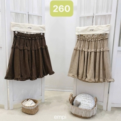 Chân váy hoa nhí bèo tầng ngắn